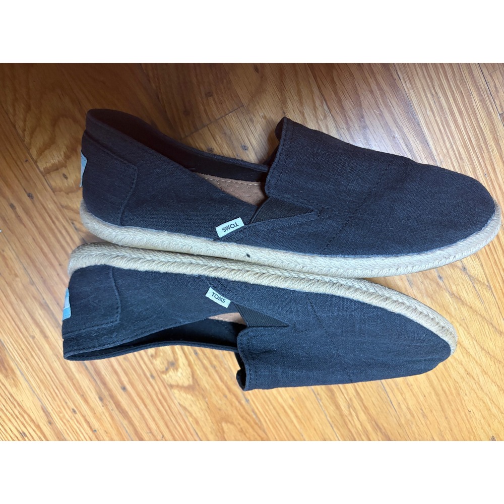 TOMS Womens Alpargata Black Rope Espadrille Slip On Shoes 7.5 1000050424-11 - Picture 7 of 8
